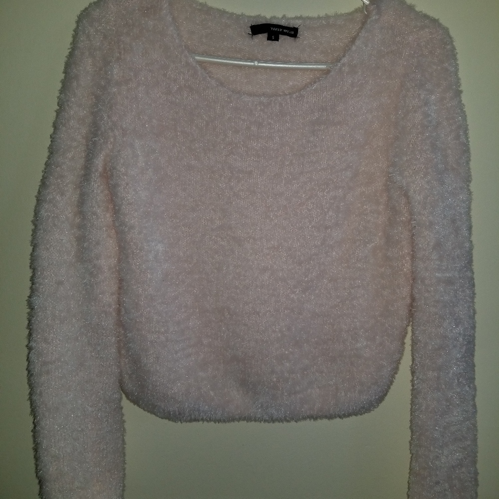 Fluffy pink jumper tally weijl
